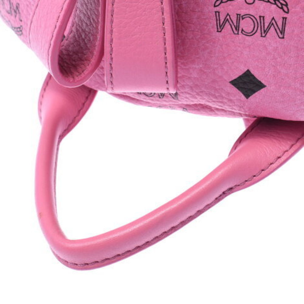 Mcm Backpack Side Studs Pink Rucksack Backpack Da… - image 3